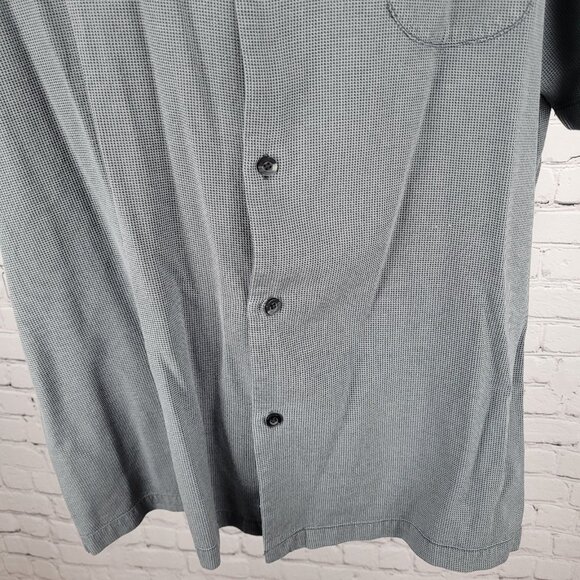 Tommy Bahama Grey Silk Cotton Button Up Short Sleeve Collared Pocket Shirt 3XL - Picture 6 of 12